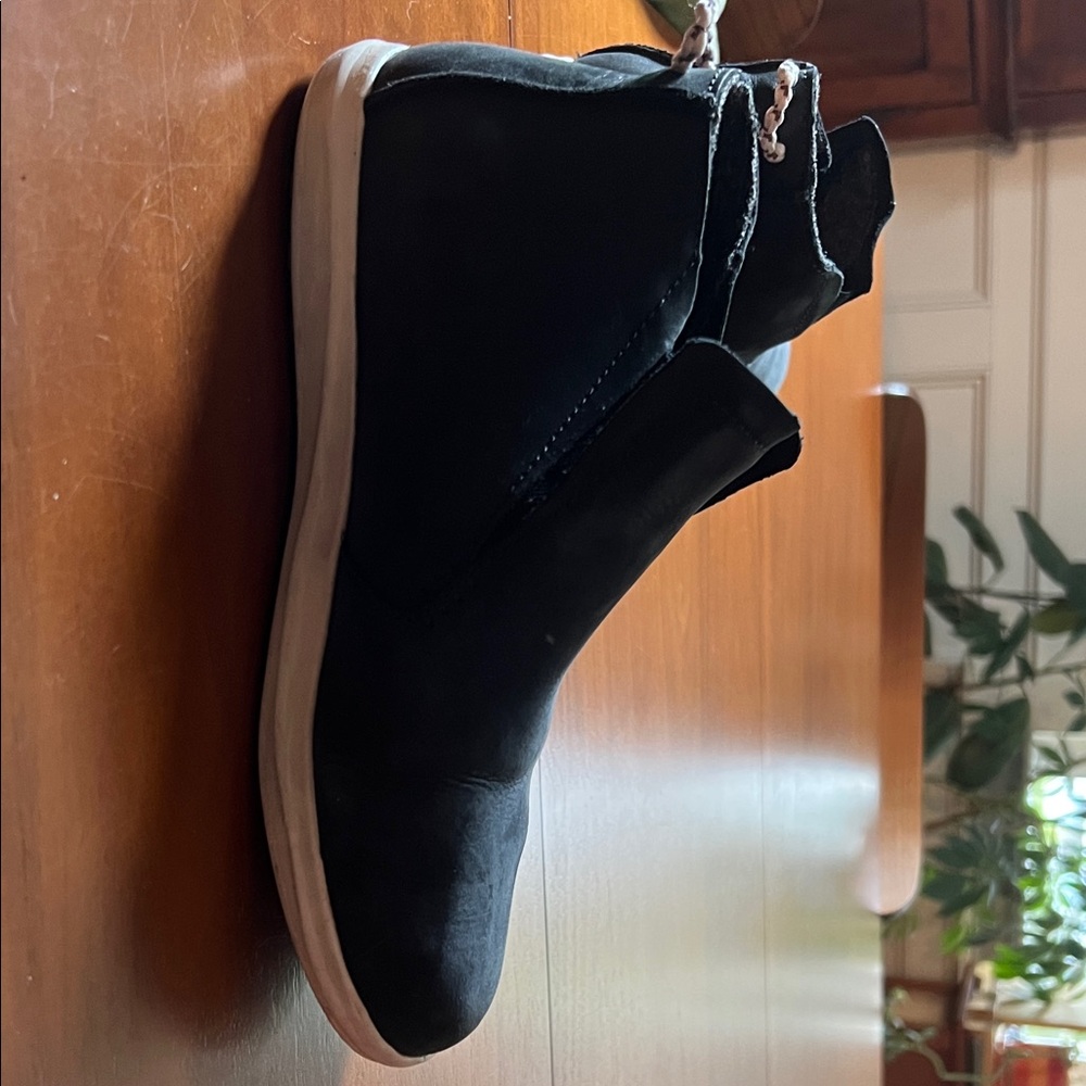 OluKai Black and White Ankle Booties